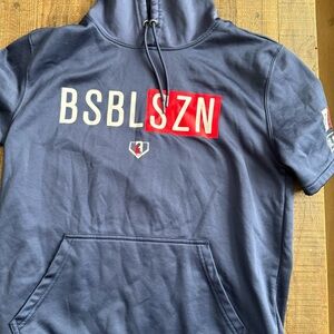 Navy Blue BSBLSZN short sleeve Hoodie